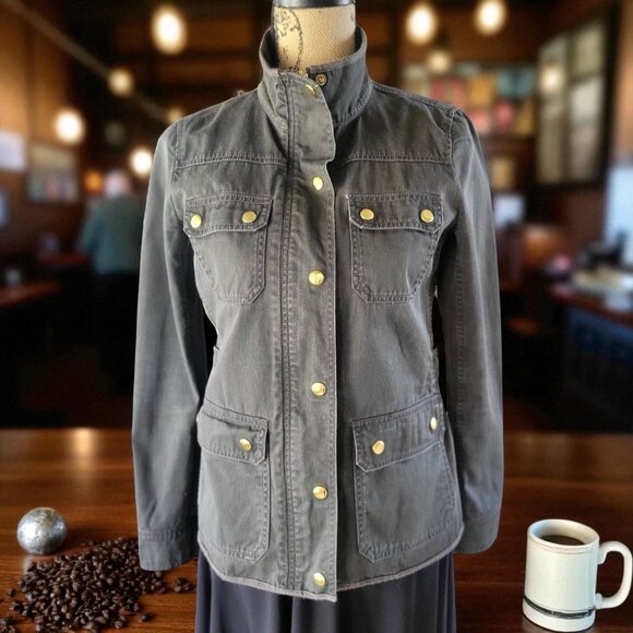 J. Crew / Mercantile Women's Utility Military Boyfriend Field Jacket XS - Picture 2 of 11